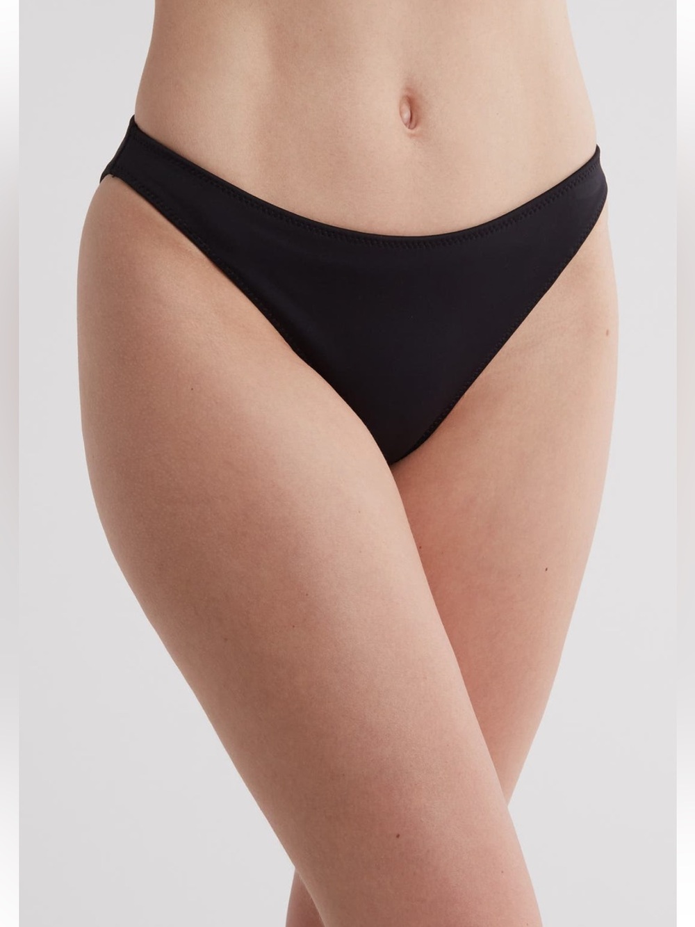 GOOD AMERICAN Compression Better Black Classic Bikini Bottom L
